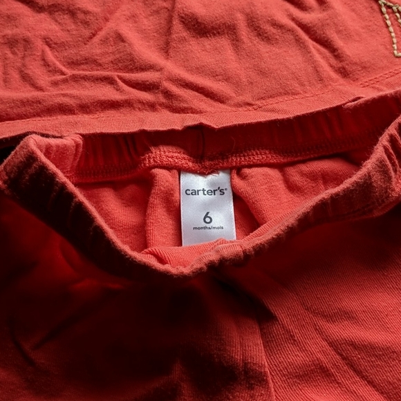 Orange giraffe embroidered pants and shirt set - Picture 5 of 6